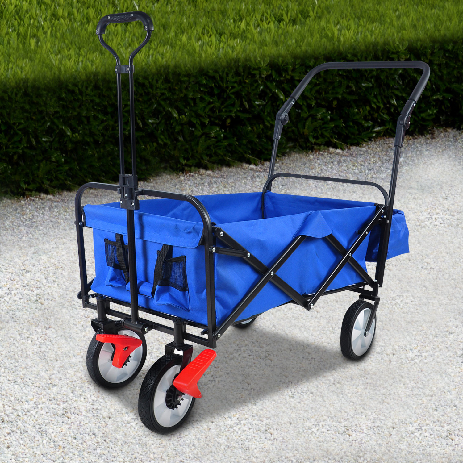 Outsunny Chariot de Transport Pliable 350L, Chariot de Jardin à Deux