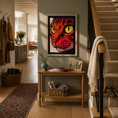 Bold Gaze Cat Graphic - Framed Print