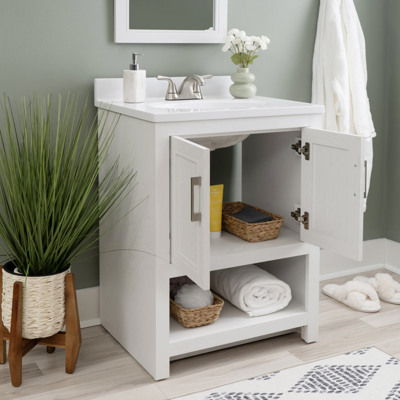 Stovall 24 Inch Vanity With Mirror, White
