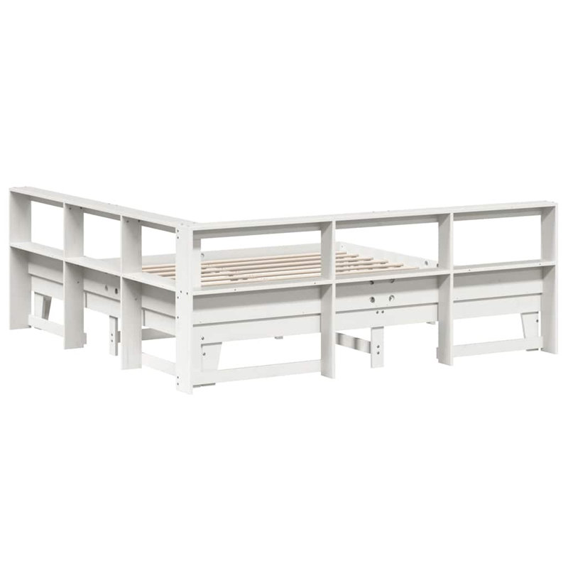 Solid Wood Storage Bed, White