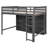 Full Size Loft Bed with 8 Open Storage Shelves and Built-in Ladder-891343889