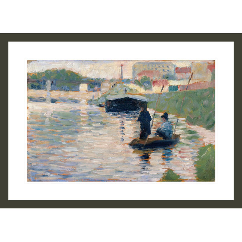 Vue de la seine par Georges Seurat - Impression sur toile, H 21,34 po x l 29,5 po