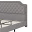 Grand lit tapissier avec tête de lit capitonnée et capitonnée-349061569