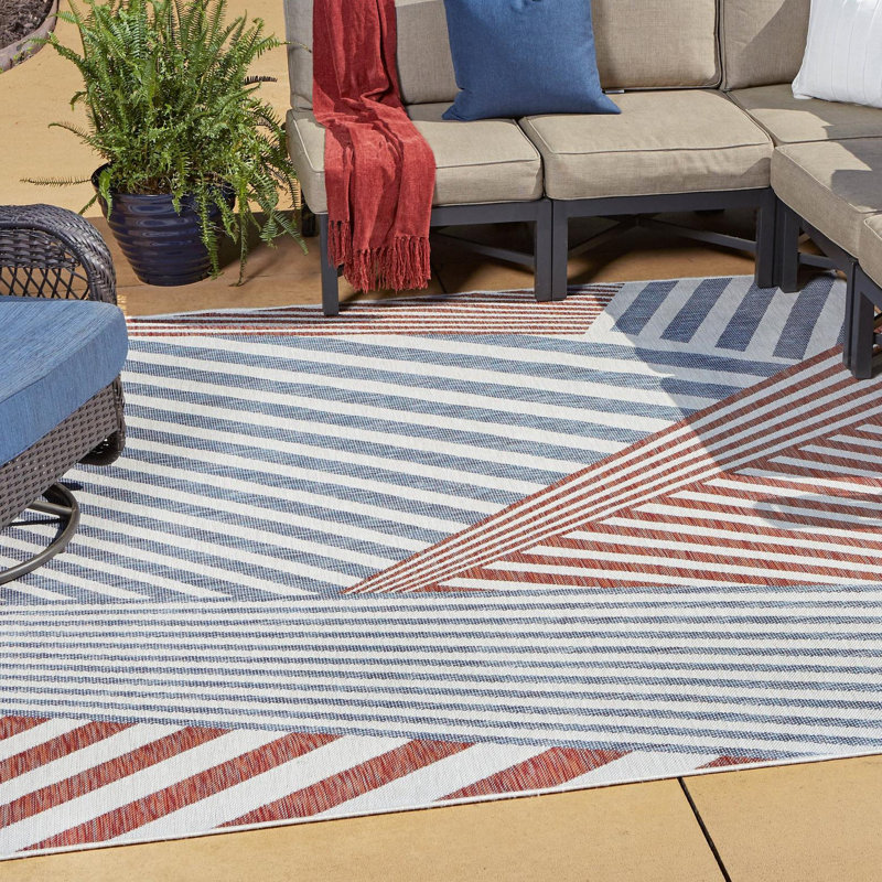 Tapis intérieur / extérieur Deadra Washington, Carré 7 pi 10 po