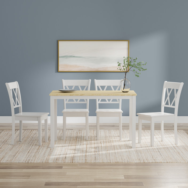 Ensemble repas pour 6 personnes Tove, Blanc, Naturel / Blanc, Ensemble repas 5 pièces