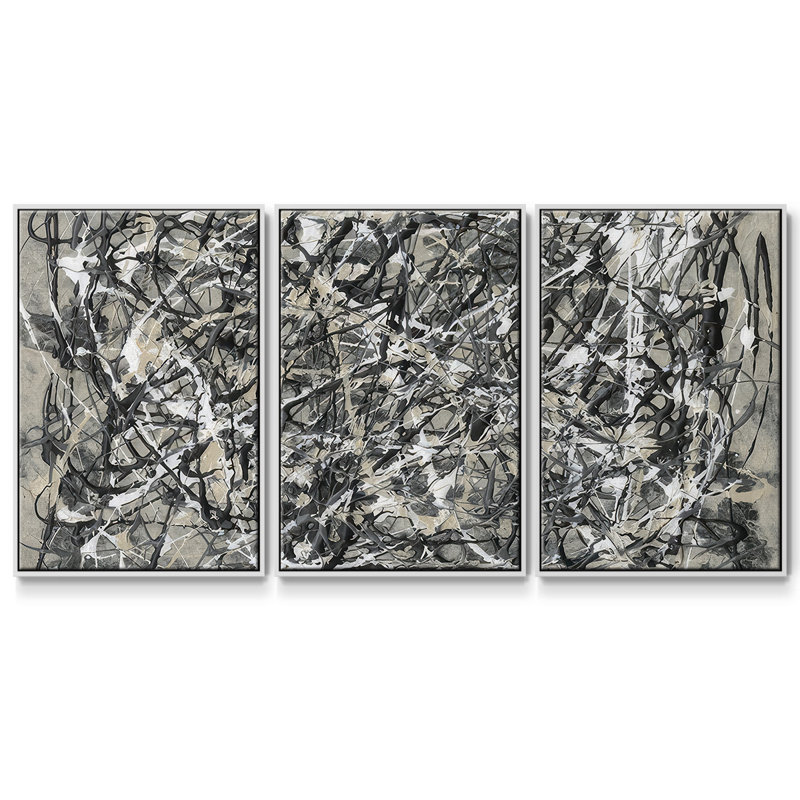 Pollack Homage I - Toile encadrée à pièces multiples, Blanc, H 24 po x l 48 po x P 2 po