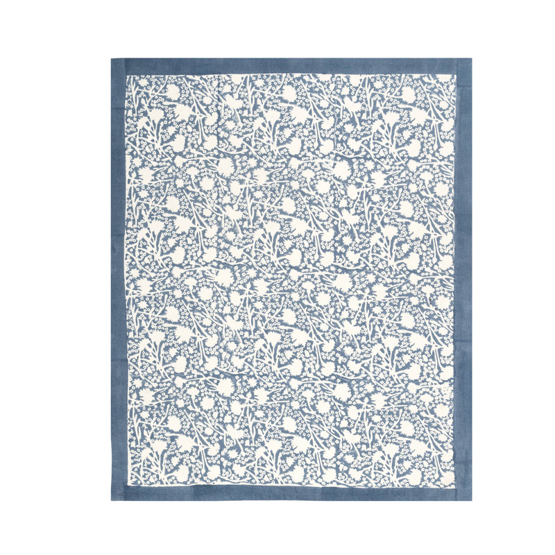 Floral Tea Towel Kitchen Towel, Blue