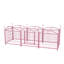 Enclos pour chien rose en métal, enclos d'exercice pour animaux de 24 pouces de hauteur avec 8 panneaux
