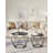 Alieya Round Coffee Tables, Set Of 2 Side Tables, Modern Style, Removable Tabletop, Steel Frame, For Living Room,Transparent-Cloud-782673038