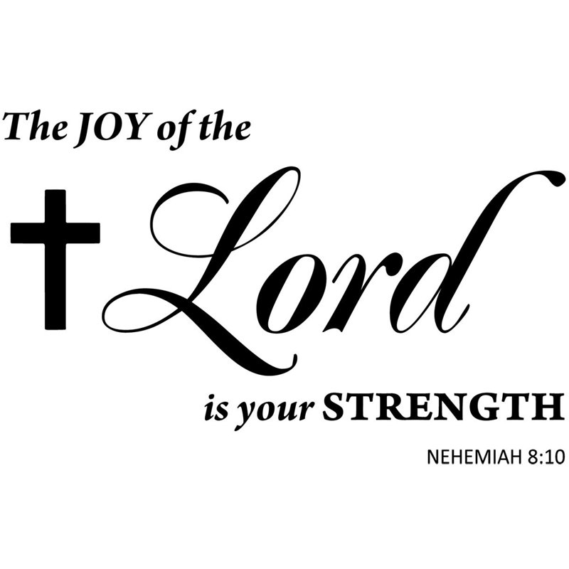 Décalcomanie murale nehemiah 8:10 pour le plaisir du seigneur, H 10 po x l 16 po, Noir