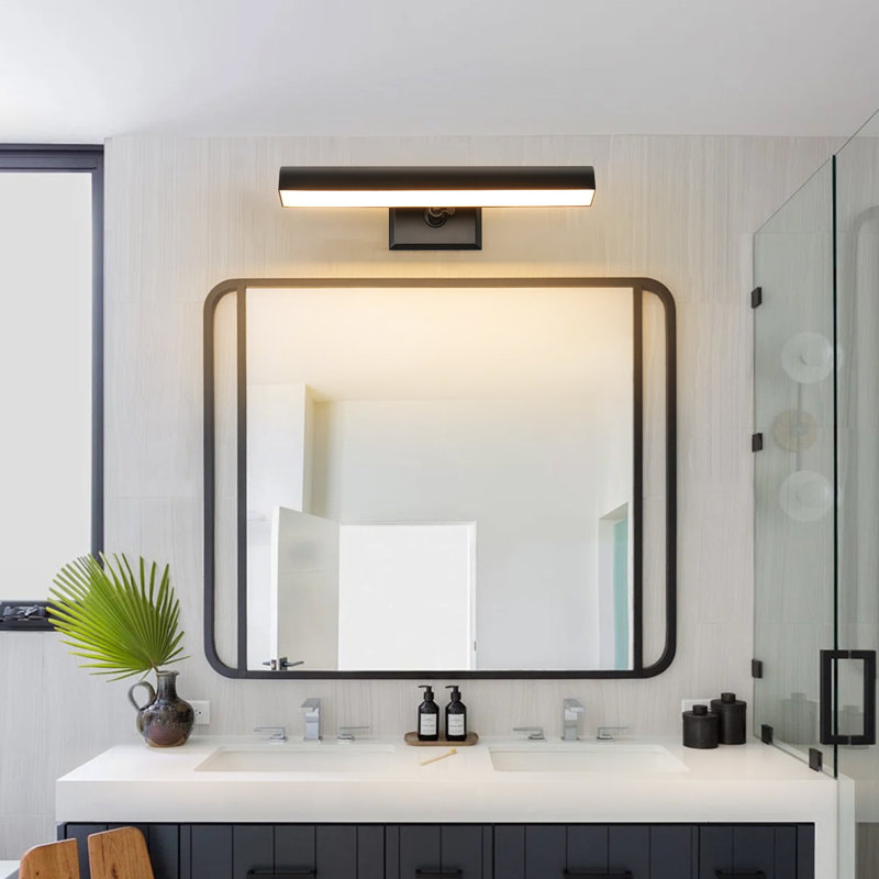 Modern Integrated LED Picture Light with Adjustable Arm and Black Finish, Matte Black