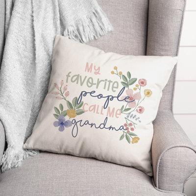  My Favorite People Call Me Grandma Square Pillow Cover & Insert