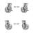 4 Piece Semi Steel Caster Set