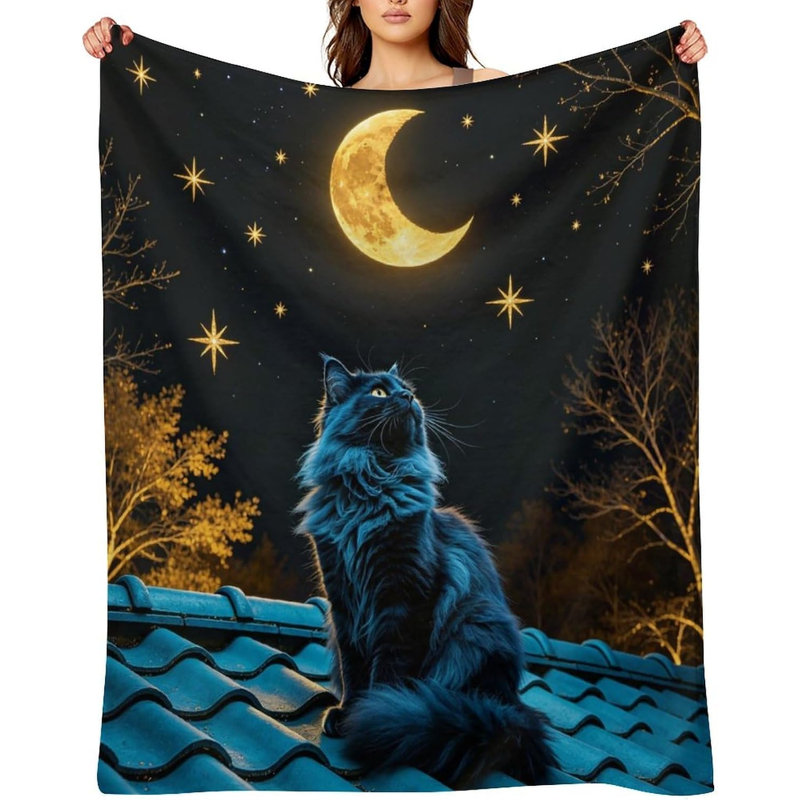 Jeté Mystical Black Crescent Moon, 40" L x 30" W