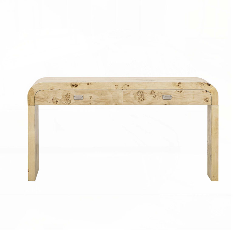 Console en bois avec tiroirs Faelina, Naturel, H 31,7 po x l 60 po x P 15,7 po