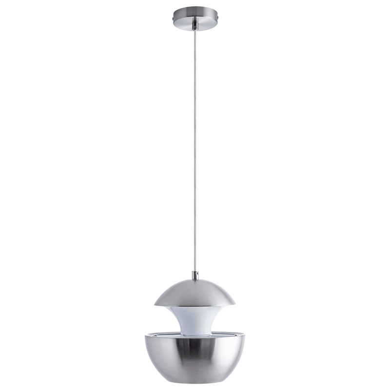 Plummer 1 - Light Single Pendant, Metal Brushed/White