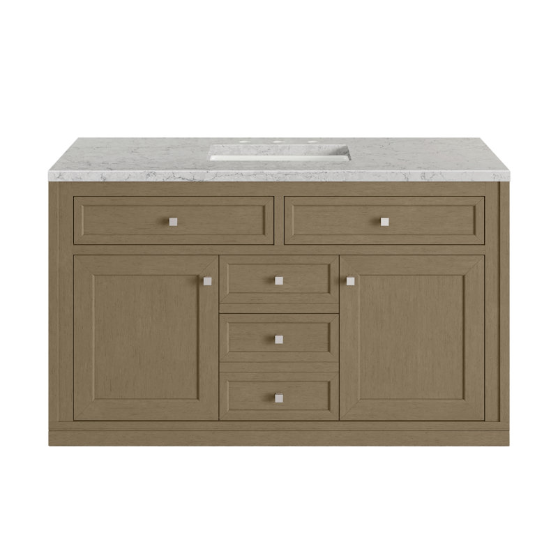 Chicago 48 in. Single Vanity, Walnut Whisper, Eternal Jasmine Pearl