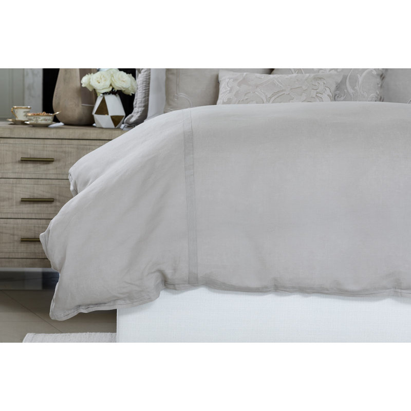 Bloom Linen Duvet Cover, Queen Duvet Cover, Raffia