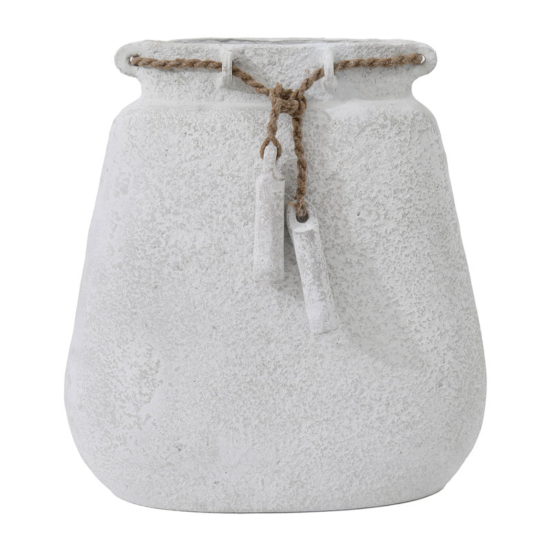 Vase with Pottery Woven Ecomix and Jute Construction - Handcrafted Modern Decorative Accent Piece with Natural Artisanal Style for Contemporary and Rustic Interiors.