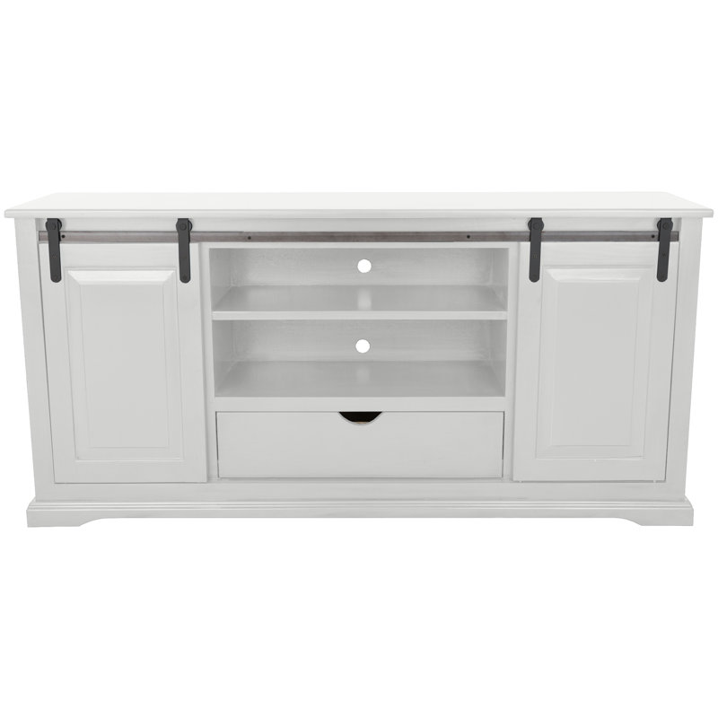 Meuble télé 70 po, H 32 po x L 18 po x l 70 po, Blanc brillant