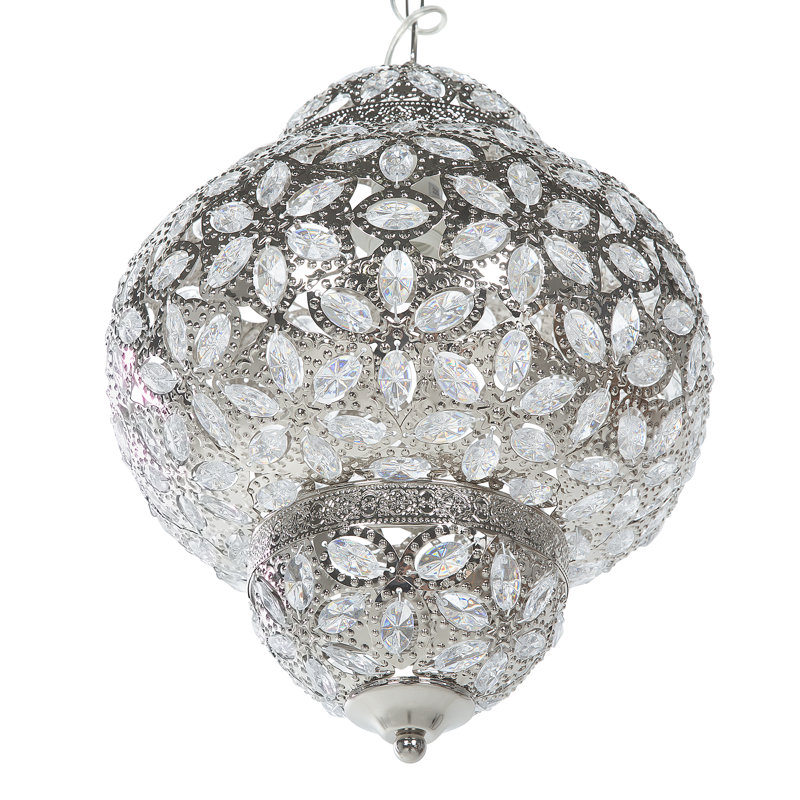 Khalili 1 - Light Silver Crystal Pendant