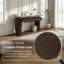 Console, avec 2 tiroirs, table décorative ovale, avec plateau en placage de hêtre et finition vernie, style maison de campagne, couleur espresso rétro-129492097