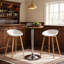 Rustic Brown Round Bar Table, 360-Degree Swivel Pub Table with Adjustable Height for Kitchen & Cafe