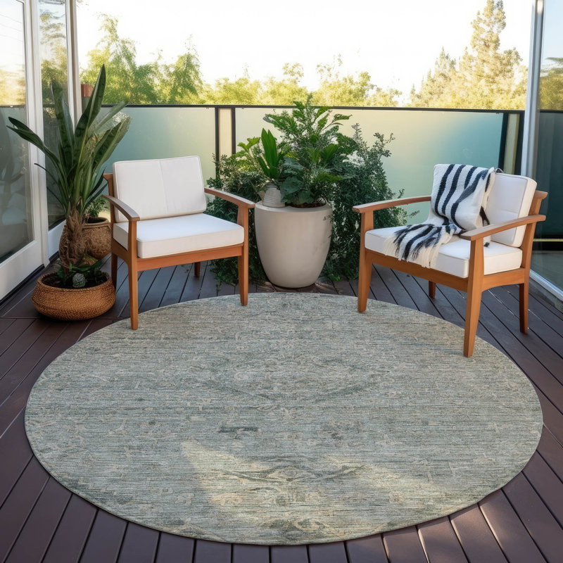 Tapis intérieur / extérieur vert Malia , 3 pi x 5 pi