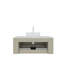 Armoire de salle de bain rayée avec lavabo rond en céramique blanche-1067391366