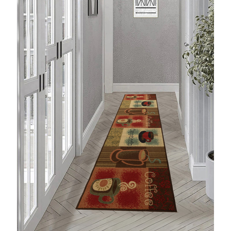 Junien Coffee Lover Cappuccino Kitchen Mat, Runner 1'11" x 6'11"