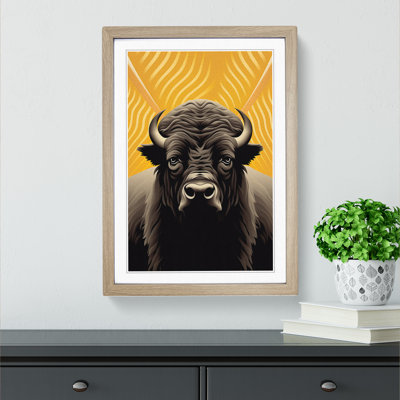 Bison Op Art - Framed Print