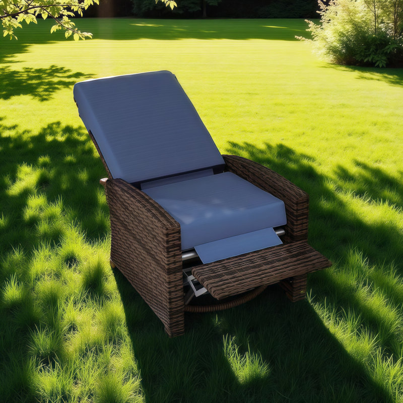 Chaise longue en rotin inclinable PE