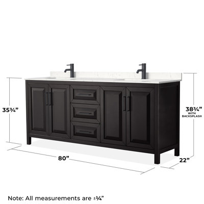 Daria 80 in. Double Vanity