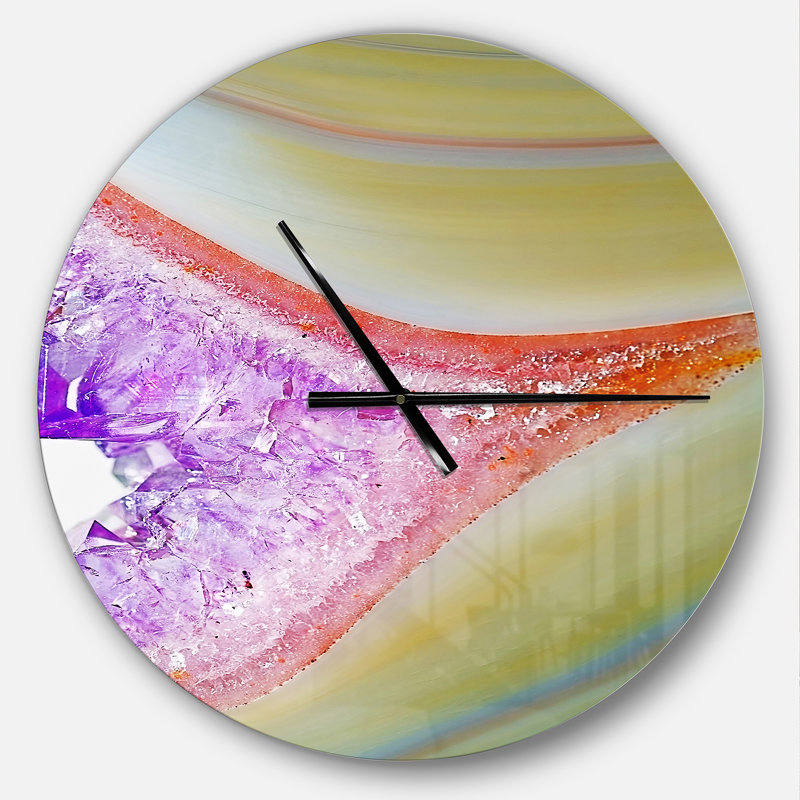 Agate naturelle - horloge murale moderne, Moyen