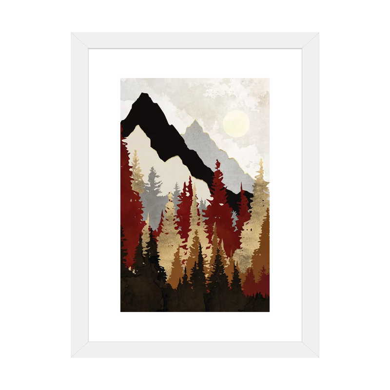 Arbres d'automne - impression, H 32 po x l 24 po x P 1 po, Encadré par un papier blanc