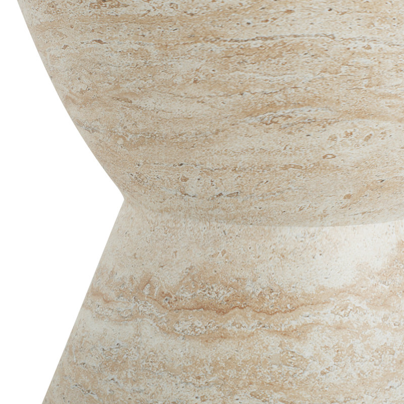 Tyche Northrup Concrete Side Table, Travertine