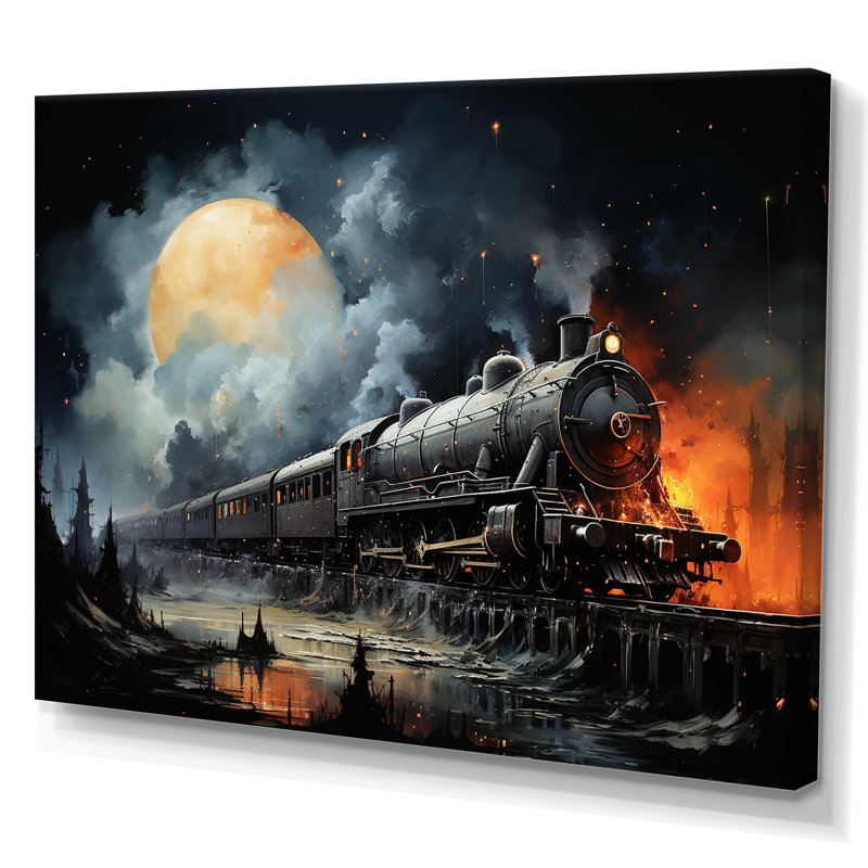 Black Union train station II - Transport train, impressions encadrées, Toile tendue, H 12 po x l 20 po x P 1 po