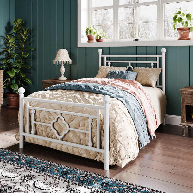 Erberto Platform Bed, White, Twin