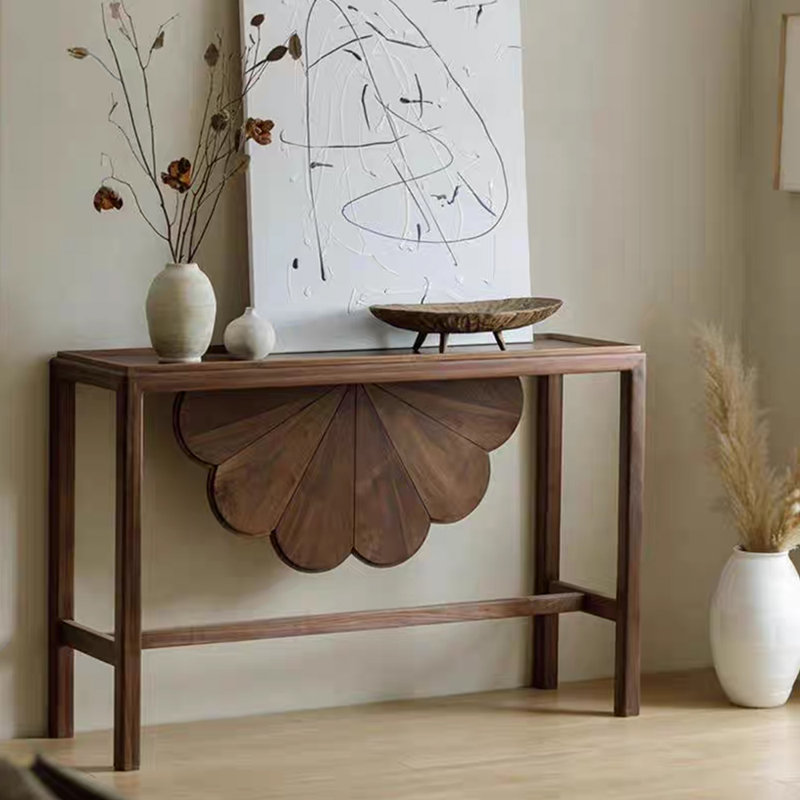New Chinese-style wooden entrance table, 31.5" H x 55" W x 13.7" D