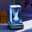 Figurine d'ange en cristal gravée au laser 3D avec socle à DEL à couleurs changeantes
