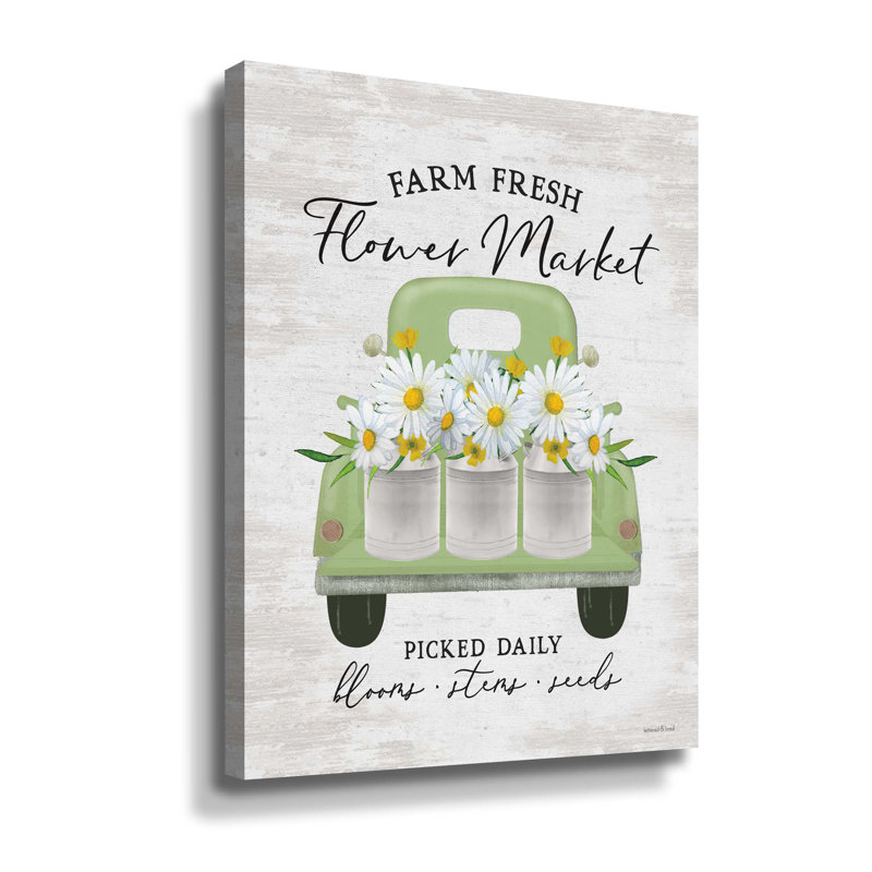 Flower Market Daisies - Impression sur toile, H 32 po x l 24 po x P 2 po, Toile tendue
