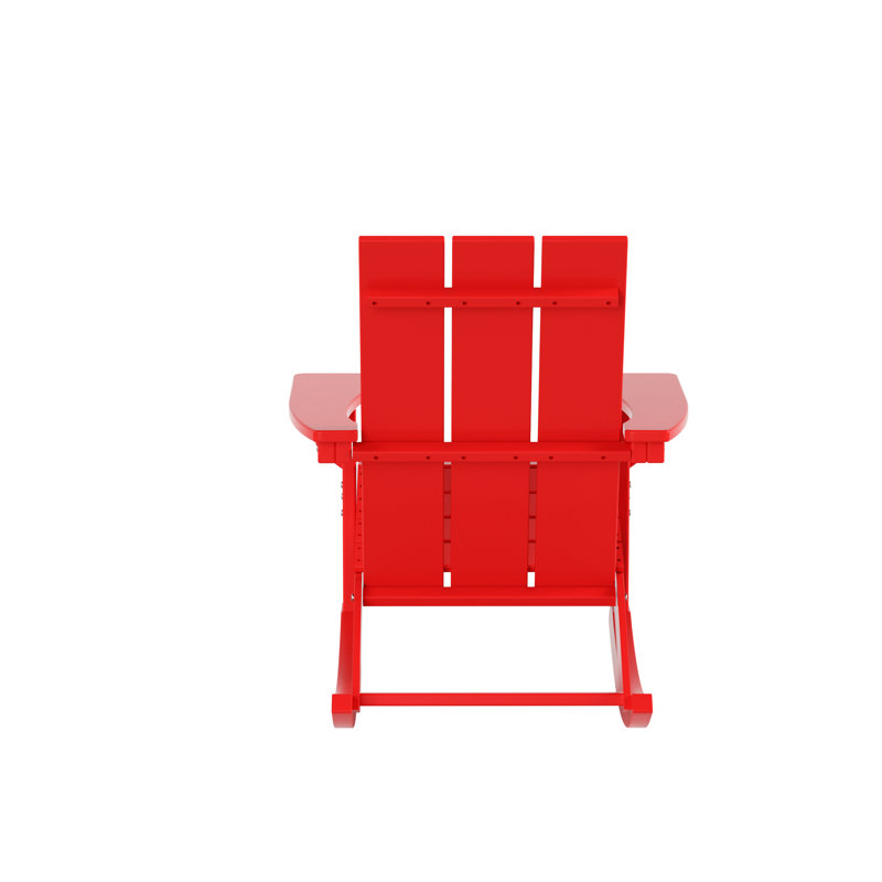 Chaise berçante d'extérieur en plastique Joubert, Rouge