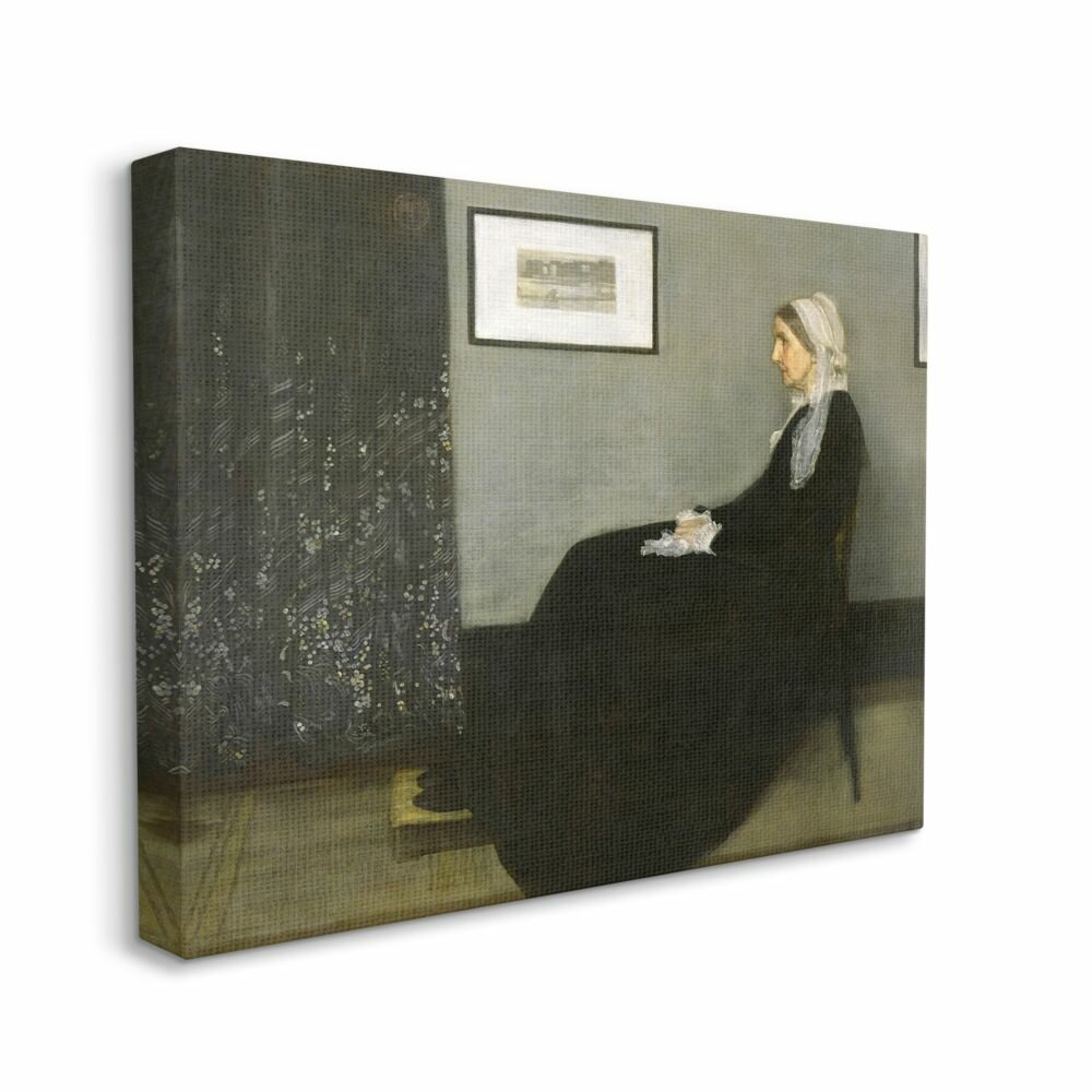 Whistlers Mother Yellow Black Classical Framed by James Abbott McNeill  Whistler Painting