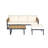 Chetanna Outdoor 3-Piece Acacia Wood Conversation Set With Iron Frame