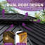 Pavillon de jardin en bois massif l 20 pi x P 12 pi avec double toit rigide et rideaux-127865801