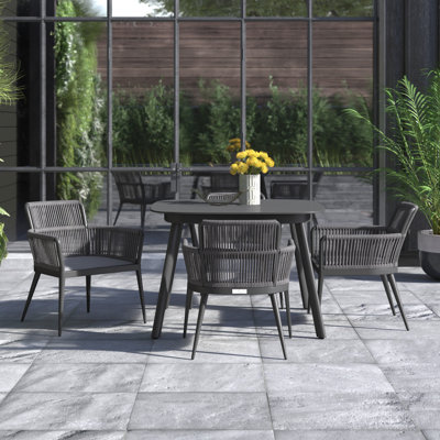 Nette 5-Piece 45" Dining Table & Armchair Set by Oxford Garden