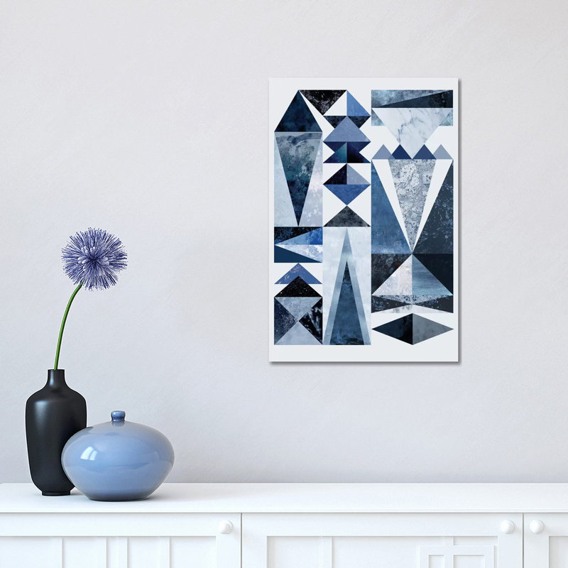Blue Shapes by Mareike Böhmer - Wrapped Canvas Print