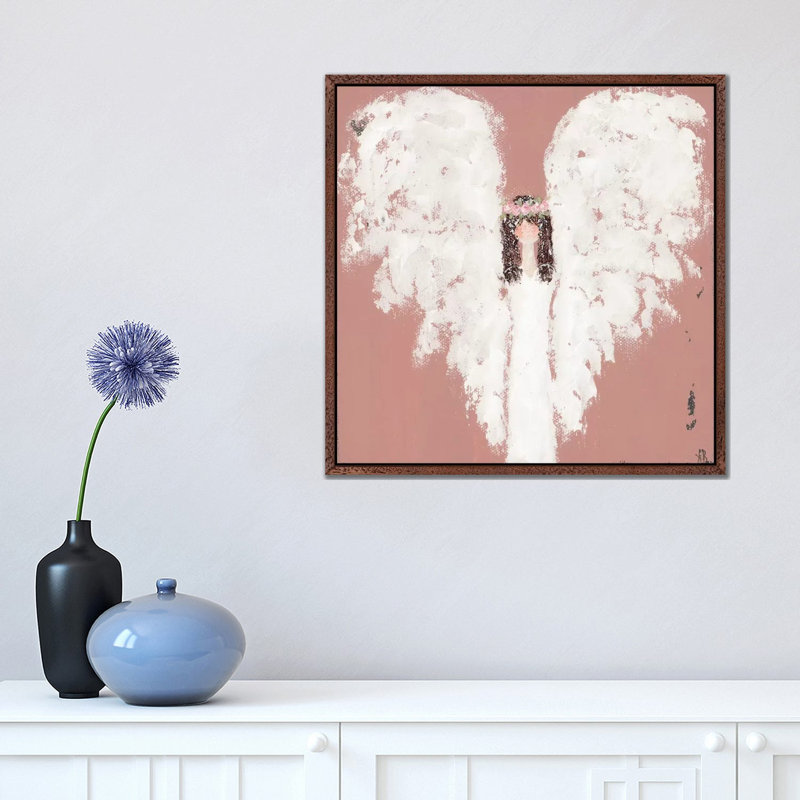 Pink Angel Floral Halo by Ashley Bradley - Gallery-Wrapped Canvas Giclée on Canvas, 45.72 cm H x 45.72 cm W
