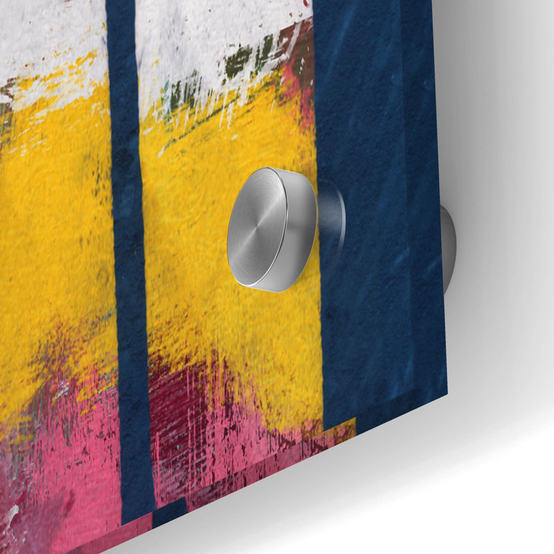 «Bold Colorful Menorah» par Linda Woods, art mural en verre acrylique, H 24 po x l 36 po x P 0,2 po