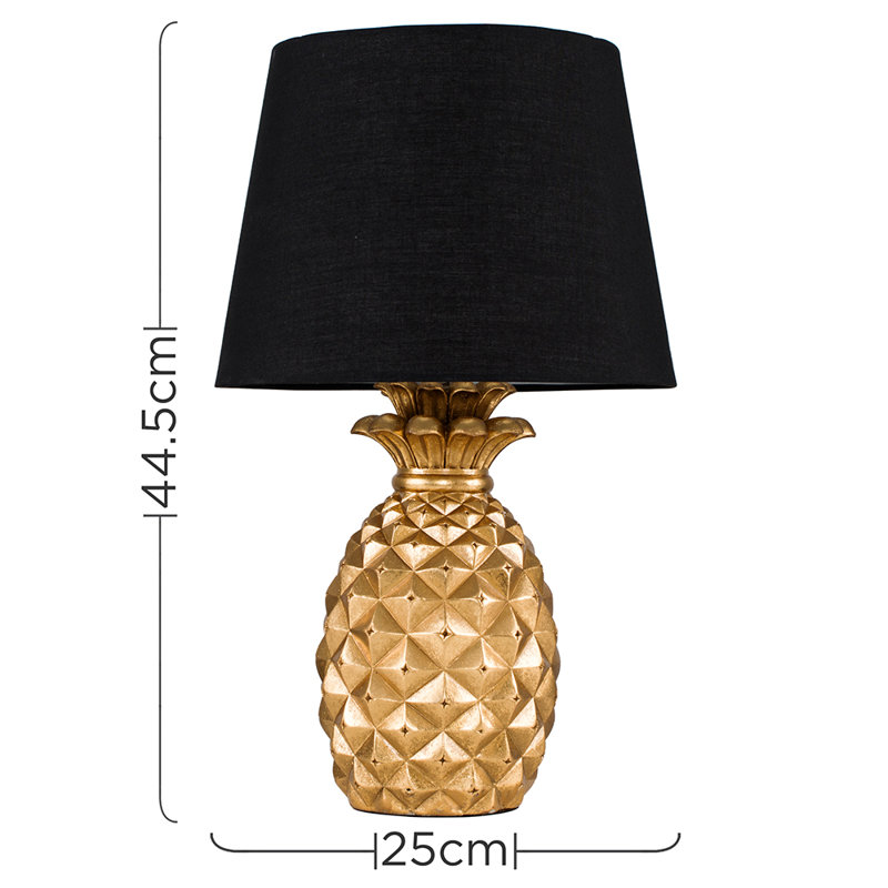 Thalia Table Lamp, Gold, Yes, Black